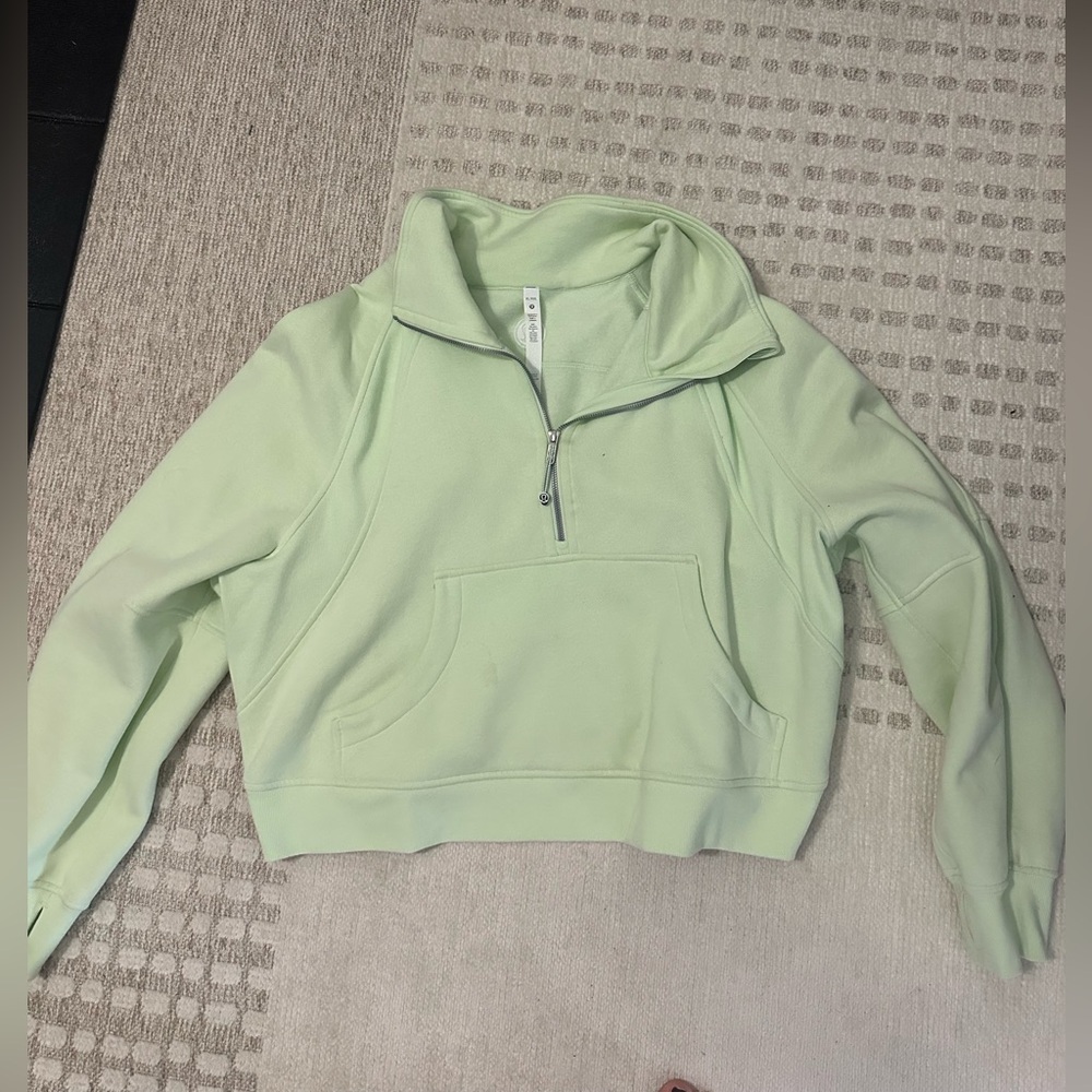 Lululemon Mint/Lime Green Scuba Half Zip
